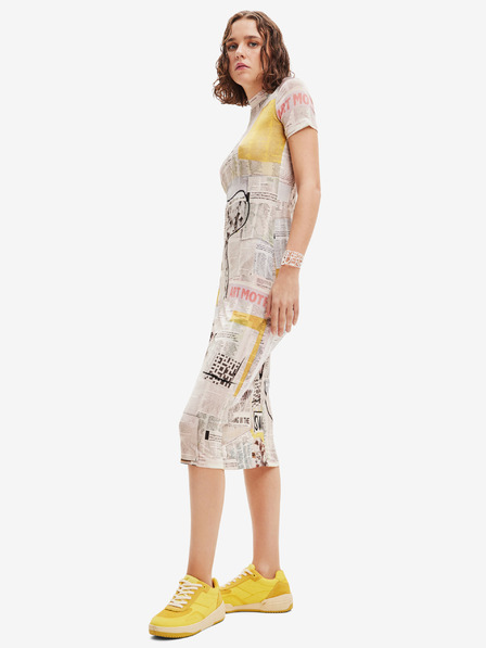 Desigual Bézs női mintás midi ruha Desigual Hírek