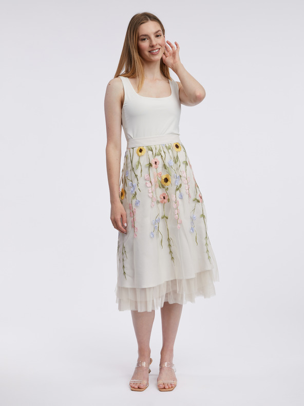 Orsay ORSAY krémszínű női virágos midi szoknya