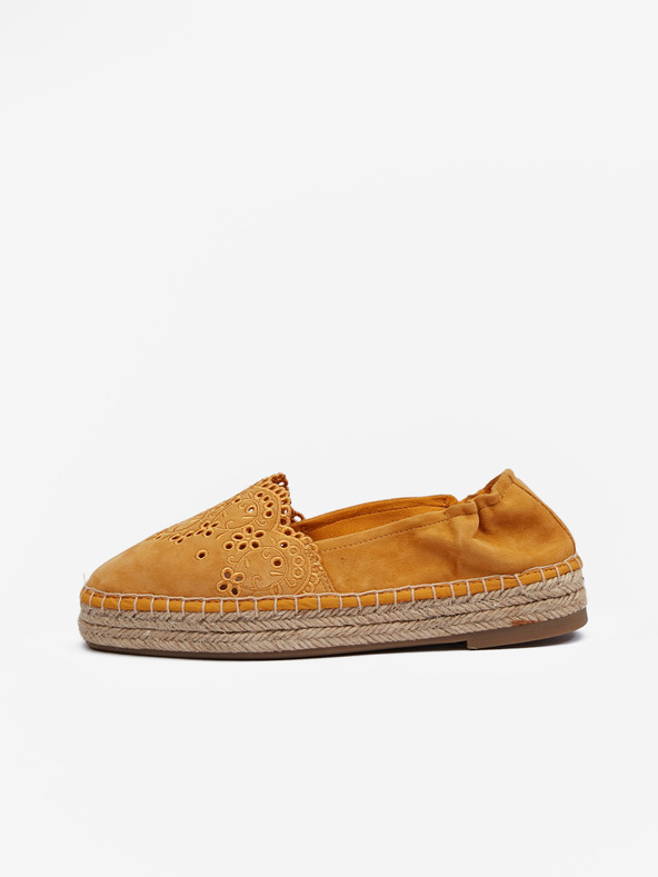 Tamaris Mustárszínű szarvasbőr espadrilles Tamaris