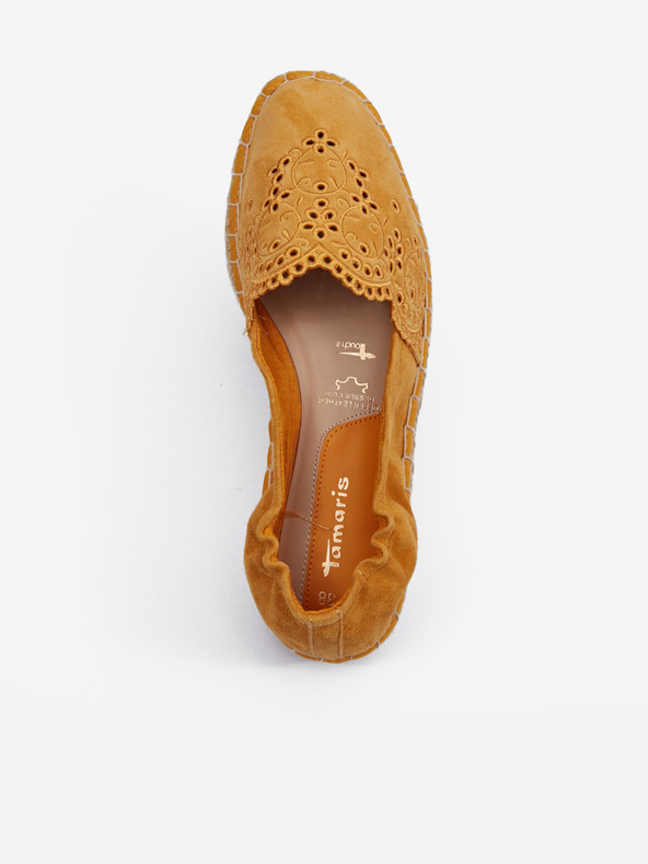 Tamaris Mustárszínű szarvasbőr espadrilles Tamaris