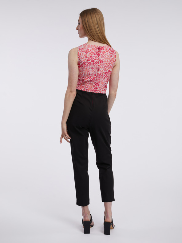 Orsay ORSAY rózsaszín és fekete női virágos overall