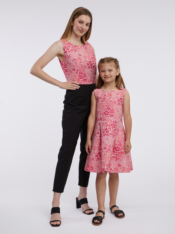 Orsay ORSAY rózsaszín és fekete női virágos overall