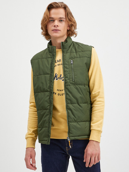 ONLY & SONS Sötétzöld ONLY & SONS Jake steppelt mellény