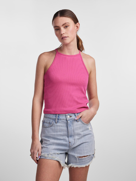 Pieces Rózsaszín női bordázott basic tank top Pieces Tina