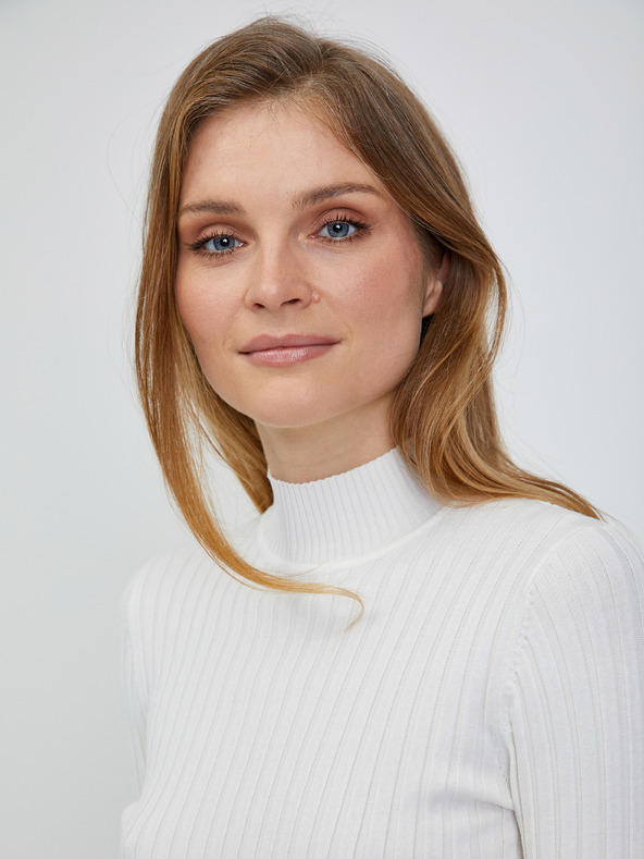 Orsay ORSAY krémszínű bordázott pulóver