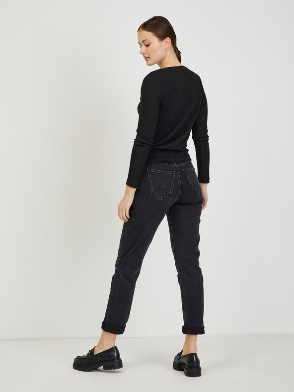 Orsay ORSAY fekete bordázott női pulóver