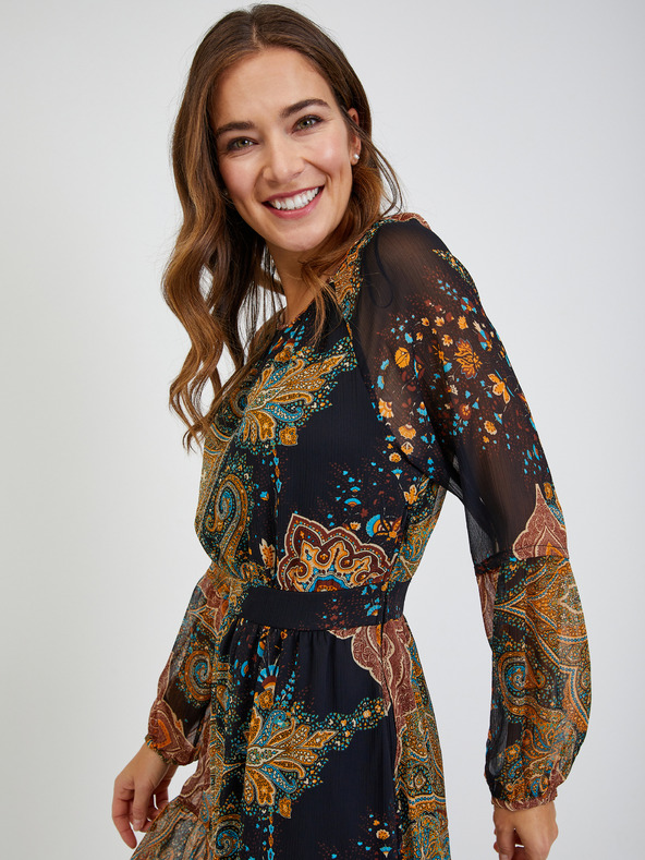 Orsay ORSAY fekete-barna mintás női ruha