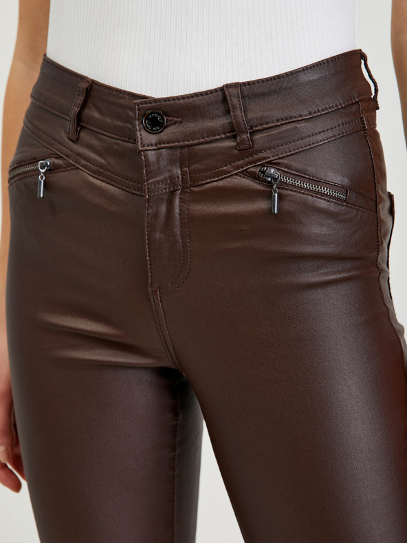 Orsay ORSAY sötétbarna műbőr női nadrág