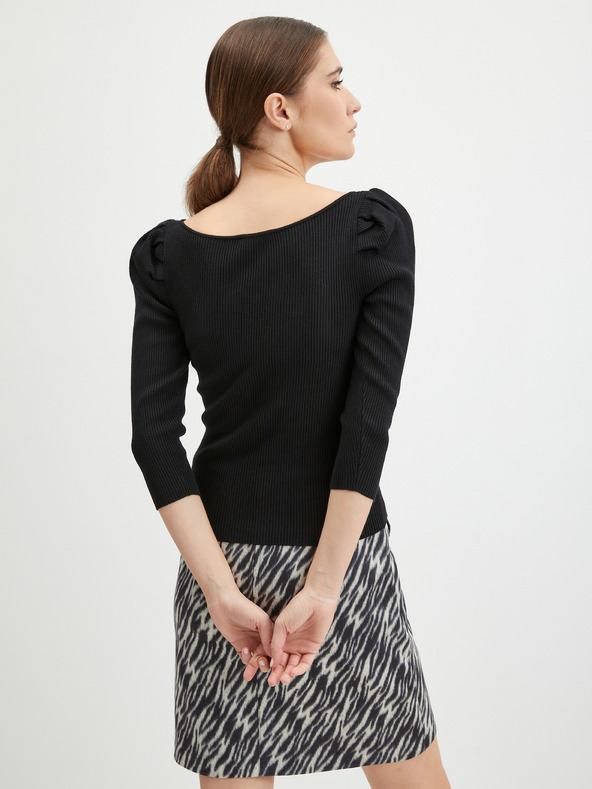 Orsay ORSAY fekete bordázott női pulóver