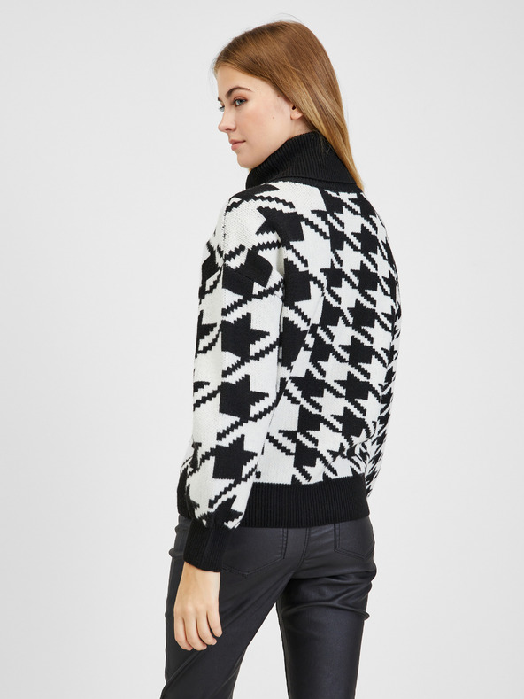 Orsay ORSAY fekete-fehér mintás női pulóver