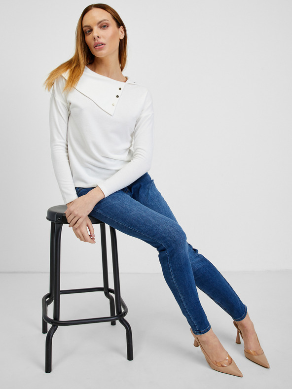 Orsay ORSAY fehér női póló díszítő elemekkel