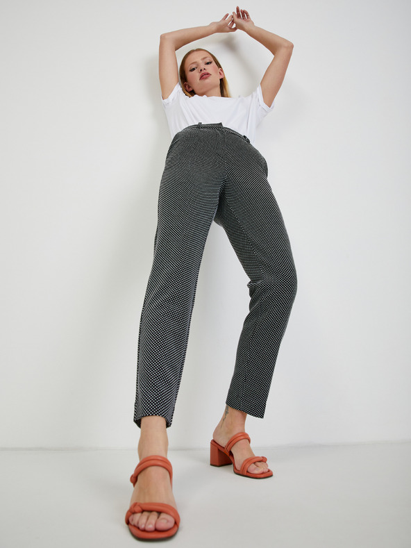Orsay ORSAY fehér-fekete pöttyös női nadrág