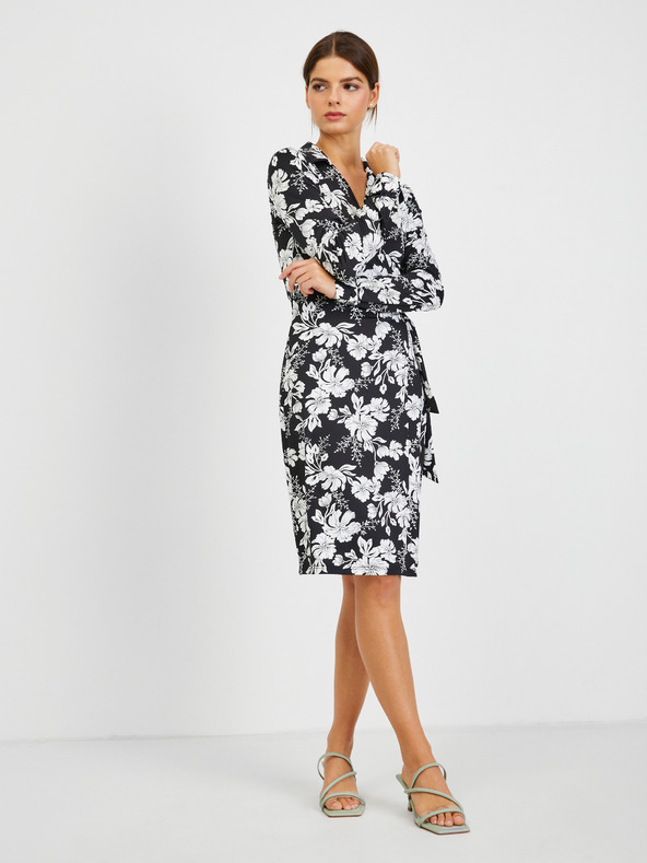 Orsay ORSAY fehér-fekete virágmintás női ruha