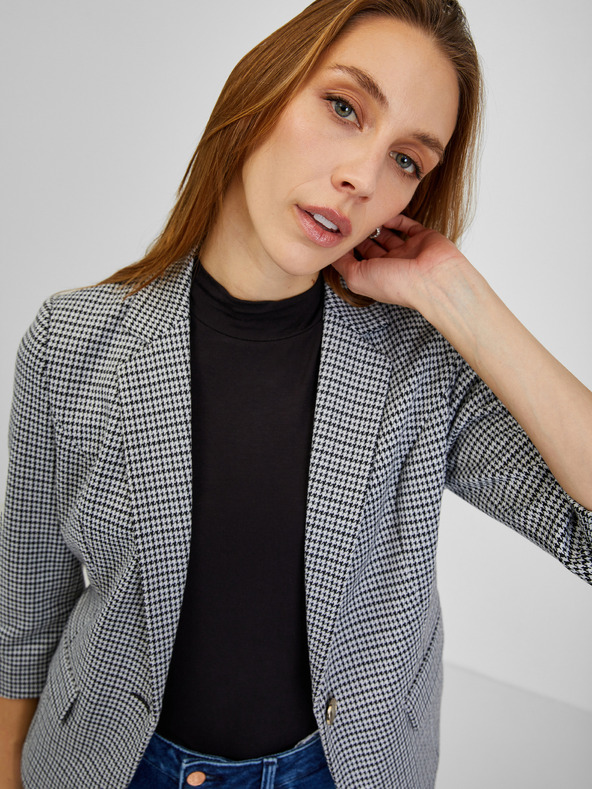Orsay ORSAY fehér-fekete kockás női blézer