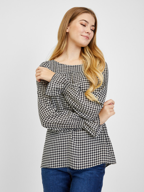 Orsay ORSAY fekete-fehér mintás női blúz