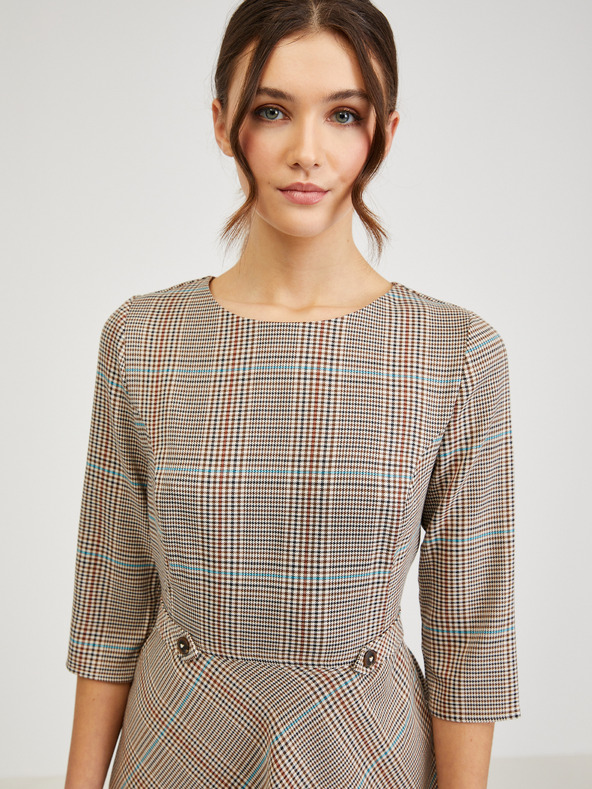 Orsay ORSAY barna kockás női ruha