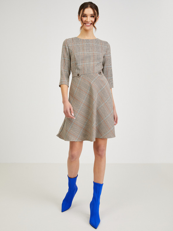 Orsay ORSAY barna kockás női ruha