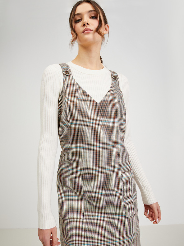 Orsay ORSAY barna kockás női ruha