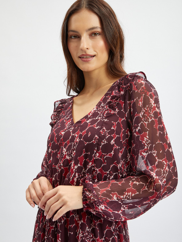 Orsay ORSAY borszínű mintás női ruha