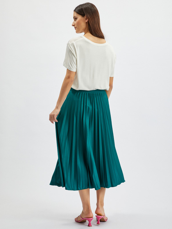 Orsay ORSAY petrol színű plisszírozott női midiszoknya
