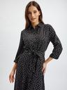 Orsay ORSAY fekete pöttyös női midi ingruha