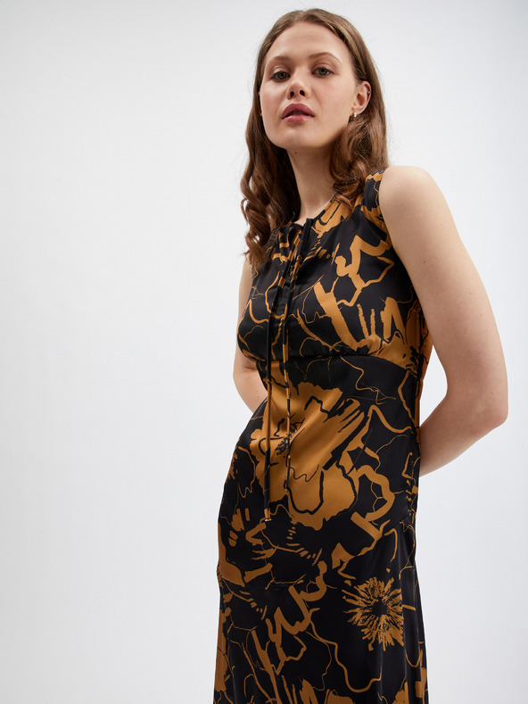 Orsay ORSAY barna-fekete női szaténruha