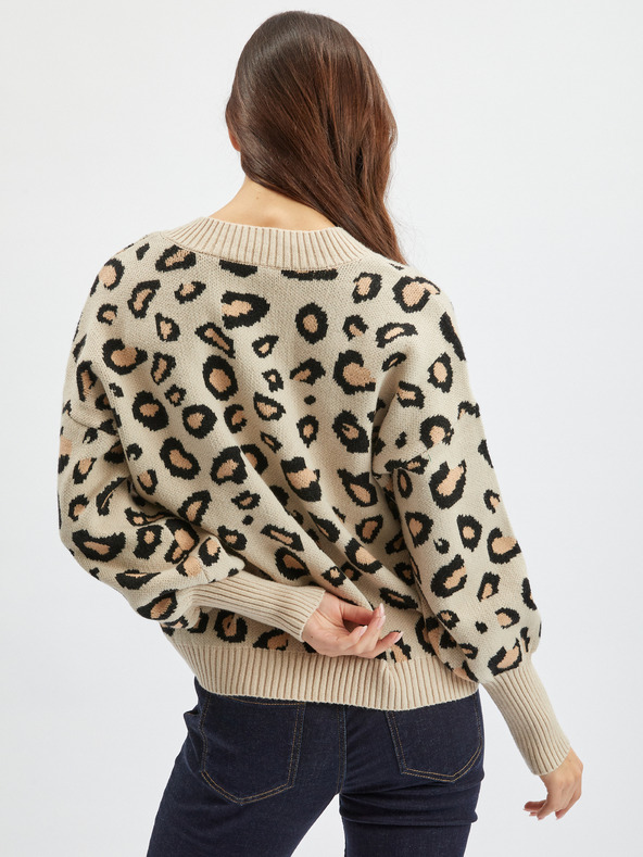 Orsay ORSAY bézs színű mintás női pulóver