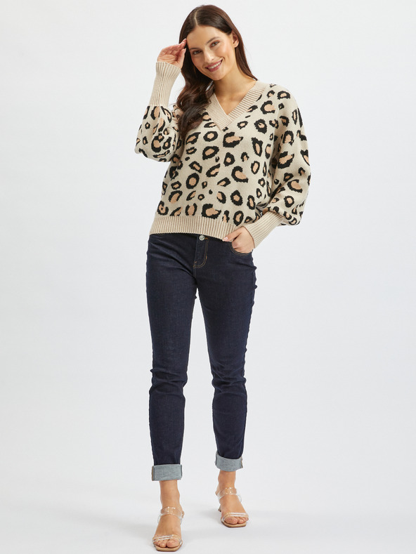 Orsay ORSAY bézs színű mintás női pulóver