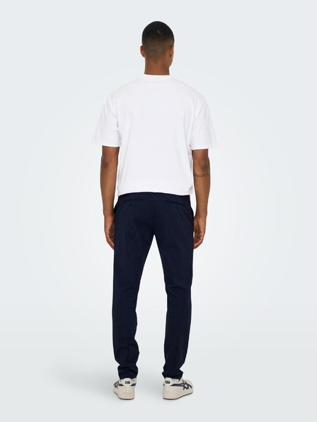 ONLY & SONS Sötétkék férfi csíkos chino nadrág ONLY & SONS Mark