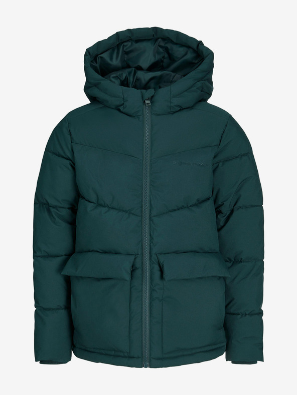 Jack & Jones Jack & Jones Sterbo sötétzöld fiúk steppelt télikabátja