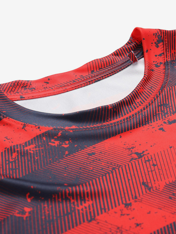 ALPINE PRO Piros férfi mintás, funkcionális póló ALPINE PRO QUATR