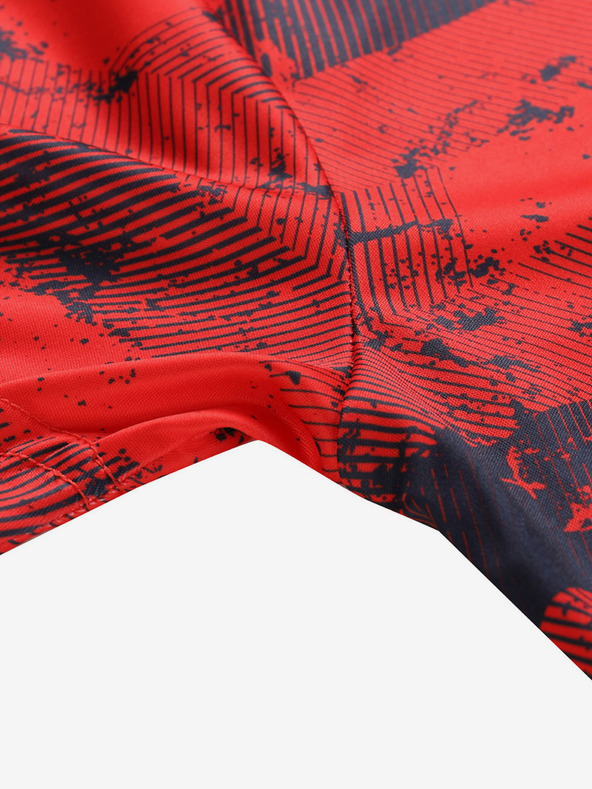 ALPINE PRO Piros férfi mintás, funkcionális póló ALPINE PRO QUATR