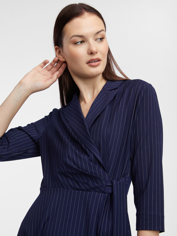 Orsay Sötétkék női csíkos wrap ruha ORSAY