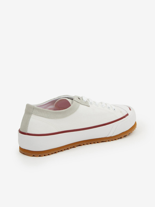 Diesel Fehér férfi vászon tornacipő bőr részletekkel Diesel