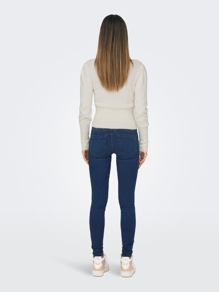 ONLY Krémszínű női pulóver ONLY Ella Sweater