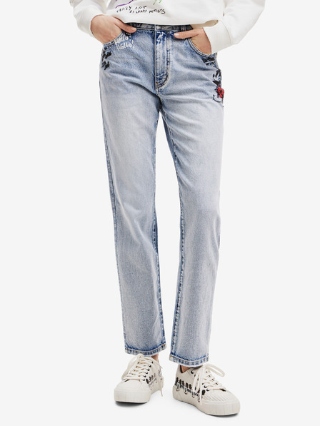Desigual Világoskék Desigual női egyenes szabású farmer Mickey Rock