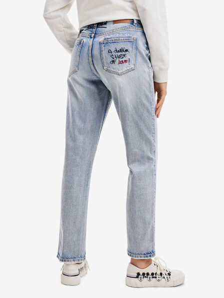 Desigual Világoskék Desigual női egyenes szabású farmer Mickey Rock