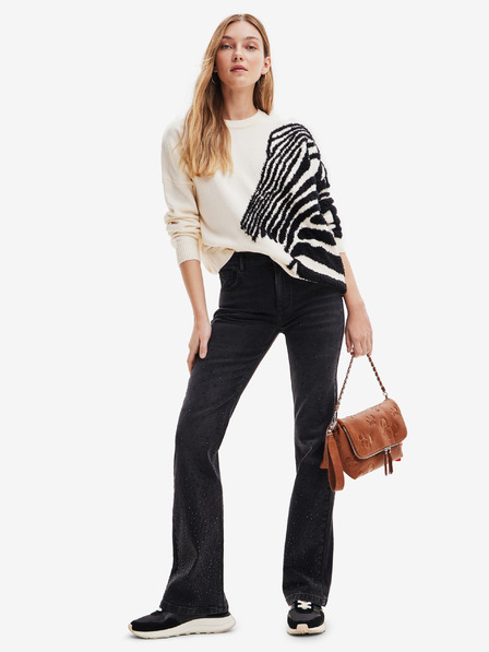 Desigual Fekete, női tűrt farmer Desigual Rem