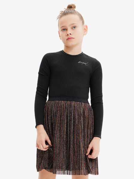 Desigual Desigual Paula barna-fekete lány ruha