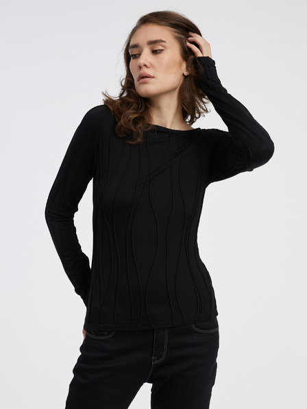 AWARE by VERO MODA Fekete női mintás ing AWARE by VERO MODA Gudrun Gudrun