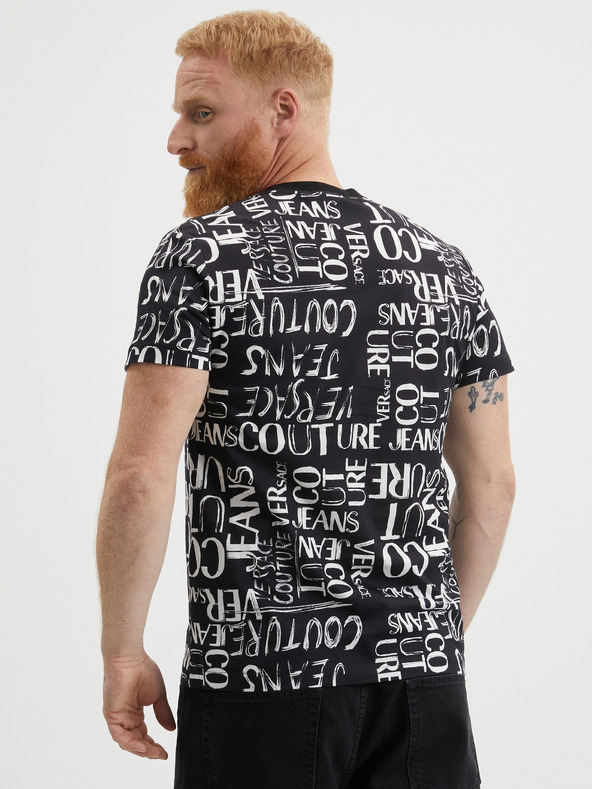 Versace Jeans Couture Fekete férfi mintás póló Versace Jeans Couture