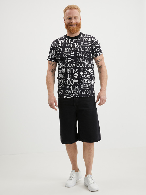 Versace Jeans Couture Fekete férfi mintás póló Versace Jeans Couture