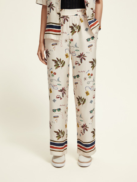 Scotch & Soda Krém színű női mintás nadrág Scotch & Soda