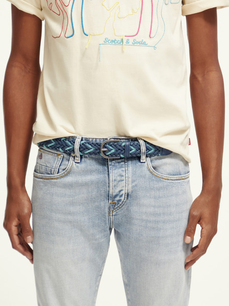 Scotch & Soda Sötétkék férfi bőröv Scotch & Soda