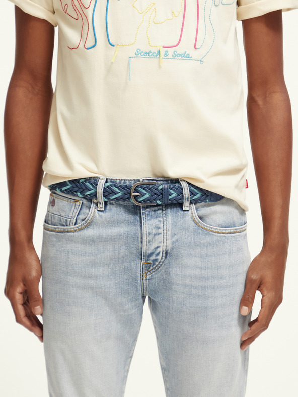 Scotch & Soda Sötétkék férfi bőröv Scotch & Soda