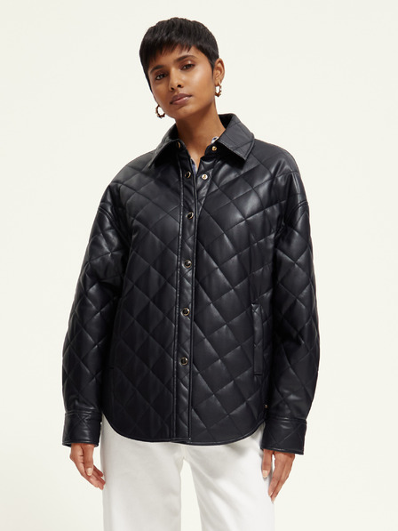 Scotch & Soda Fekete női bőrdzseki Scotch & Soda
