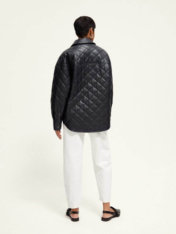 Scotch & Soda Fekete női bőrdzseki Scotch & Soda