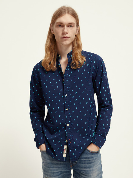 Scotch & Soda Sötétkék férfi mintás ing Scotch & Soda