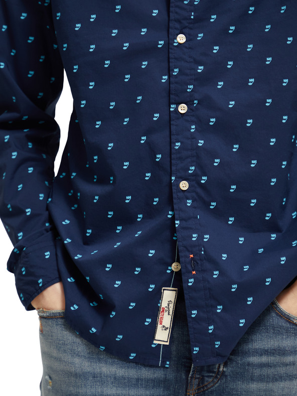 Scotch & Soda Sötétkék férfi mintás ing Scotch & Soda