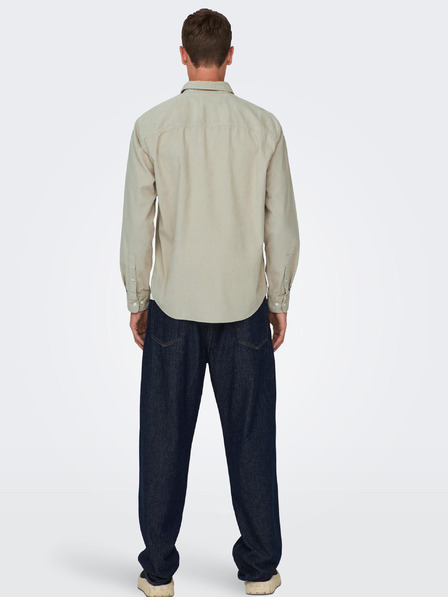 ONLY & SONS Bézs színű férfi felső kordbársony ing ONLY & SONS Al